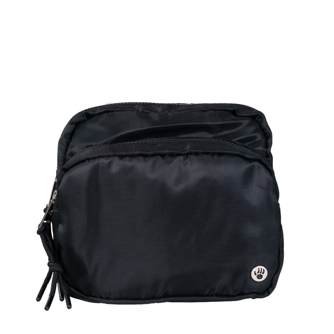 SQUARE DOUBLE ZIP WAIST BAG/SLING BLACK